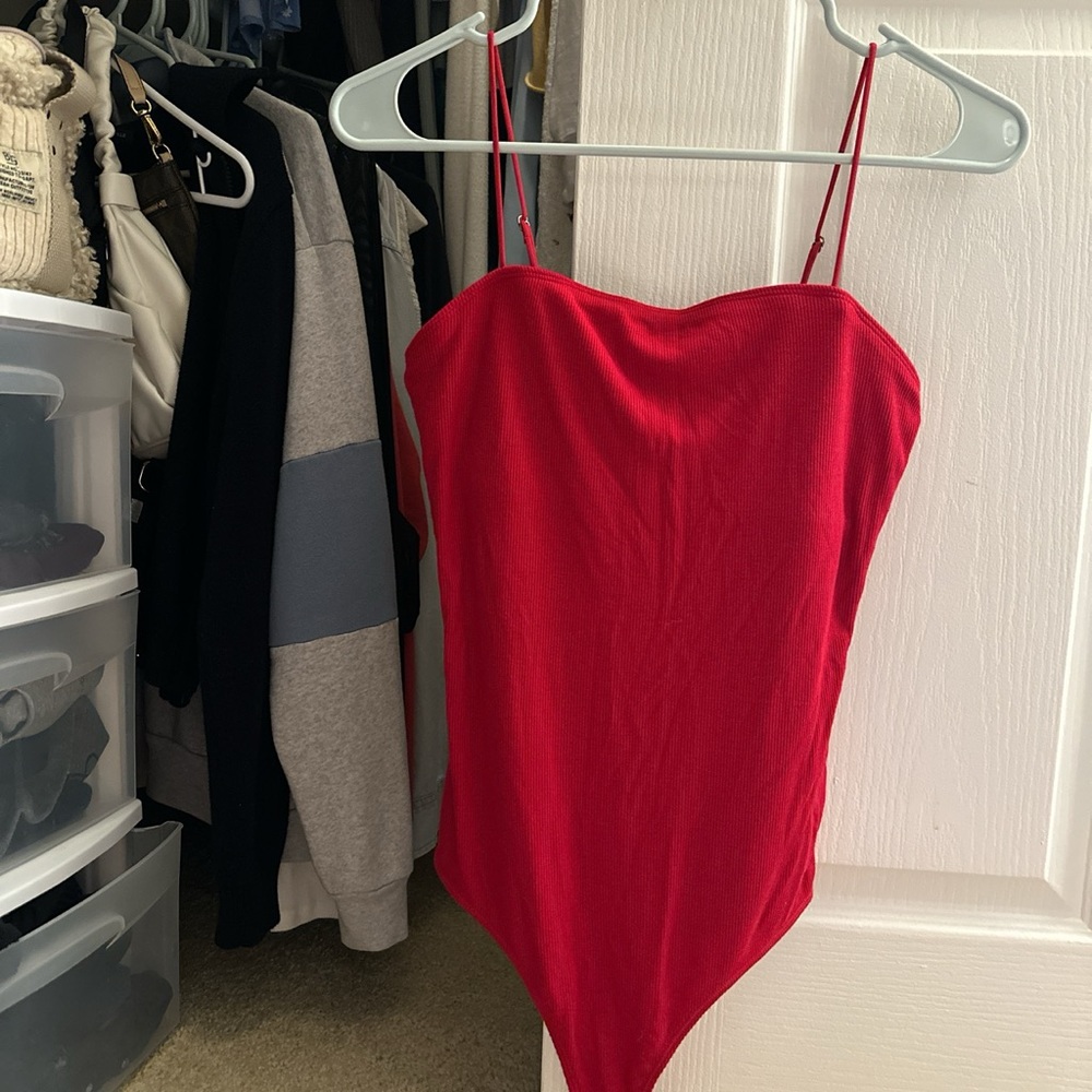 Hollister red bodysuit
